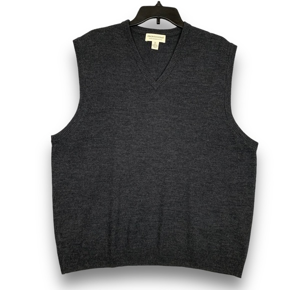 Pronto Uomo Other - Pronto Uomo Sweater Vest Mens XL Extra Fine Merino Wool V-Neck Dark‎ Gray